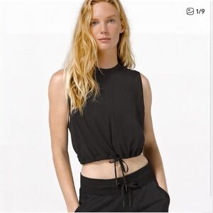 lululemon athletica Black Drawstring Cropped Tank